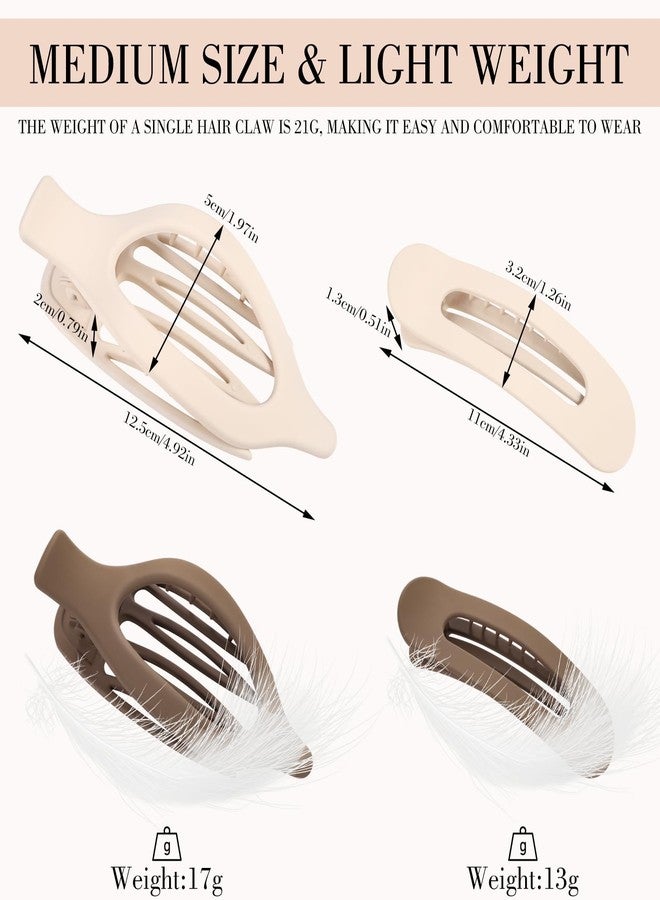 obeoby 8 Pcs Flat Hair Clips, Neutral Color Flat Claw Clips 2 Styles Hair Claws for Women Girls Medium Hair Volume French Hair Barrettes Accessories - Image 2